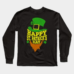 Happy St Patricks Day T-Shirt Shamrock Beard irish Gift Tee Long Sleeve T-Shirt